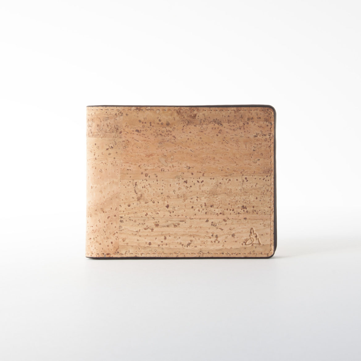 コルクの名二つ折り財布ナチュラル＆ブラウン