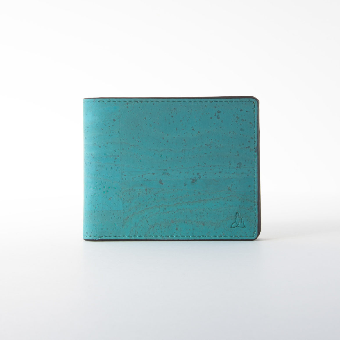 コルクの名二つ折り財布ターコイズ