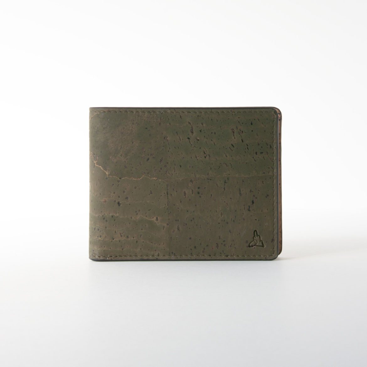 コルクの名二つ折り財布オリーブ＆ナチュラル
